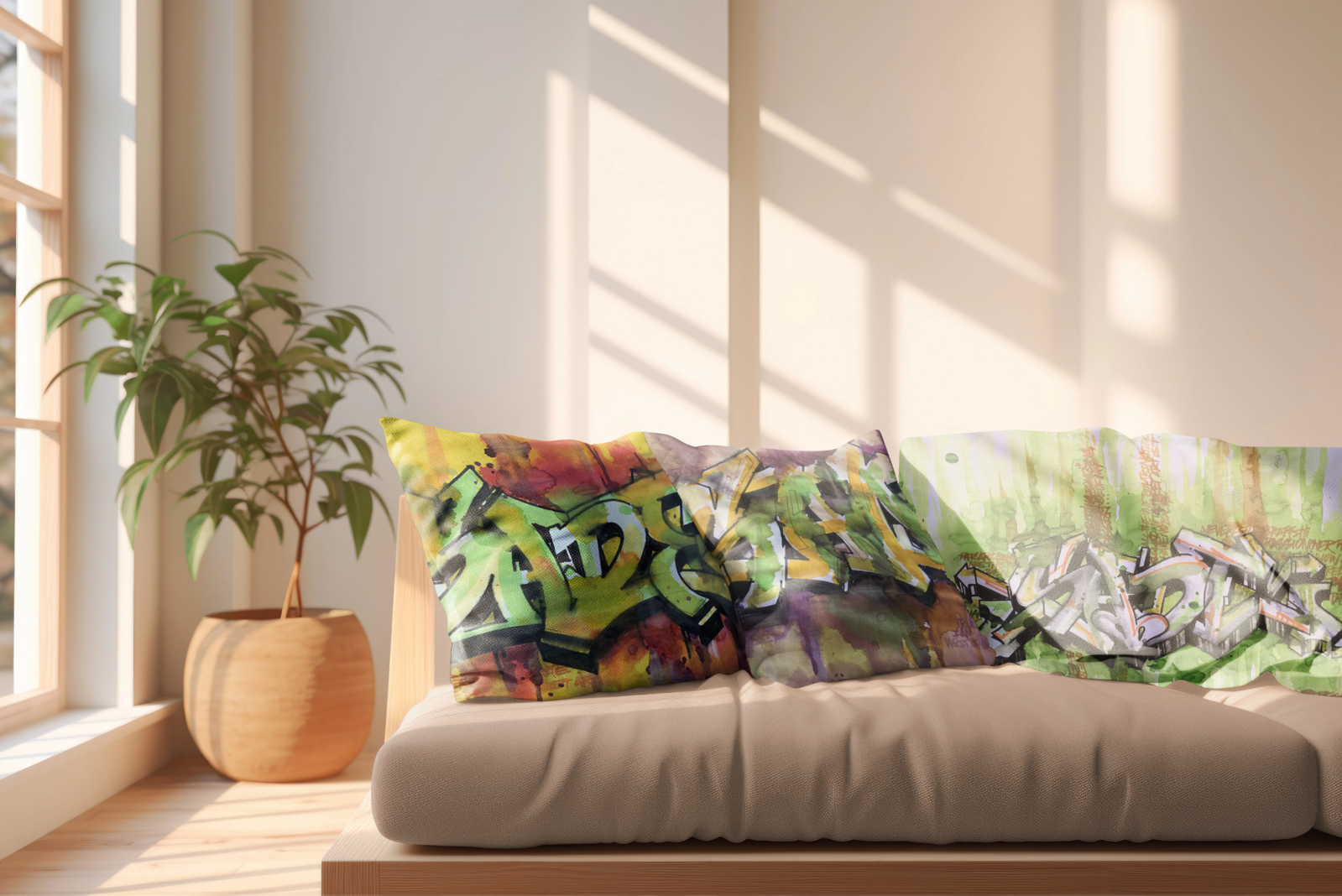 Graffiti Art Throw Pillows