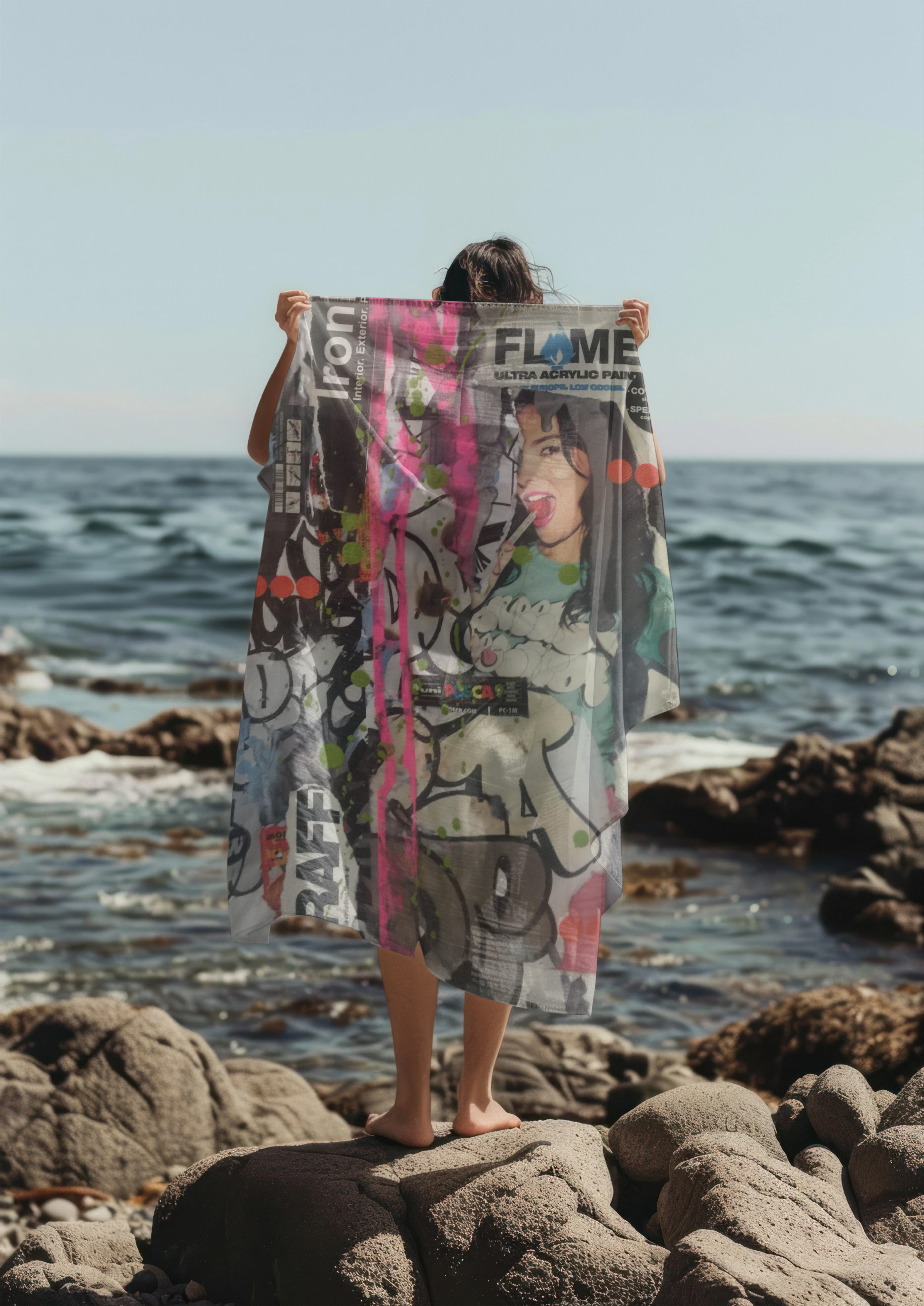 Graffiti Art Beach Towel