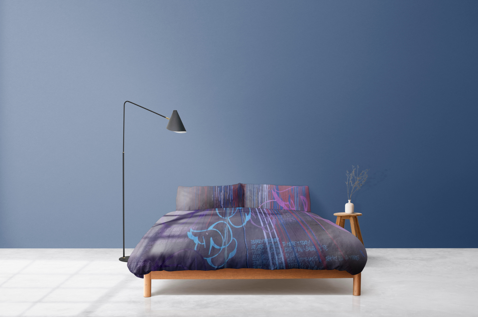 Modern Sheets and Pillows for Bed with Artistic Bedding