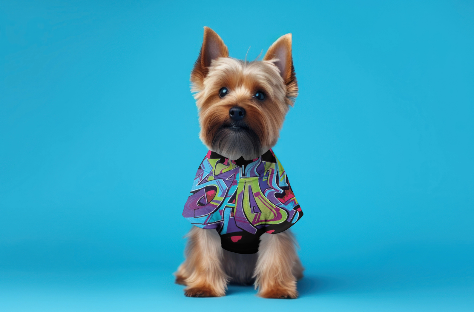 Graffiti Print Dog Shirt