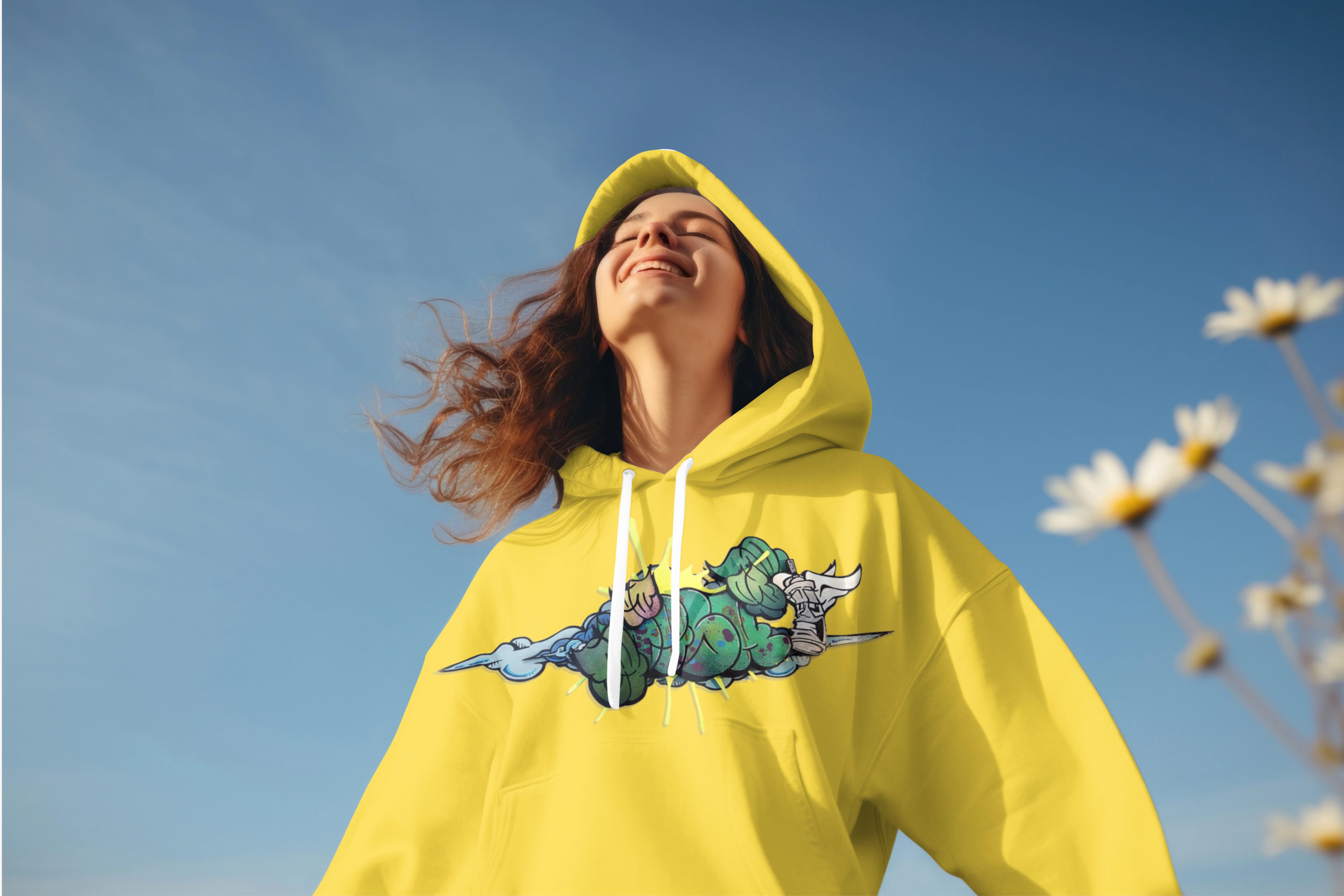 Yellow Graphic Hoodie