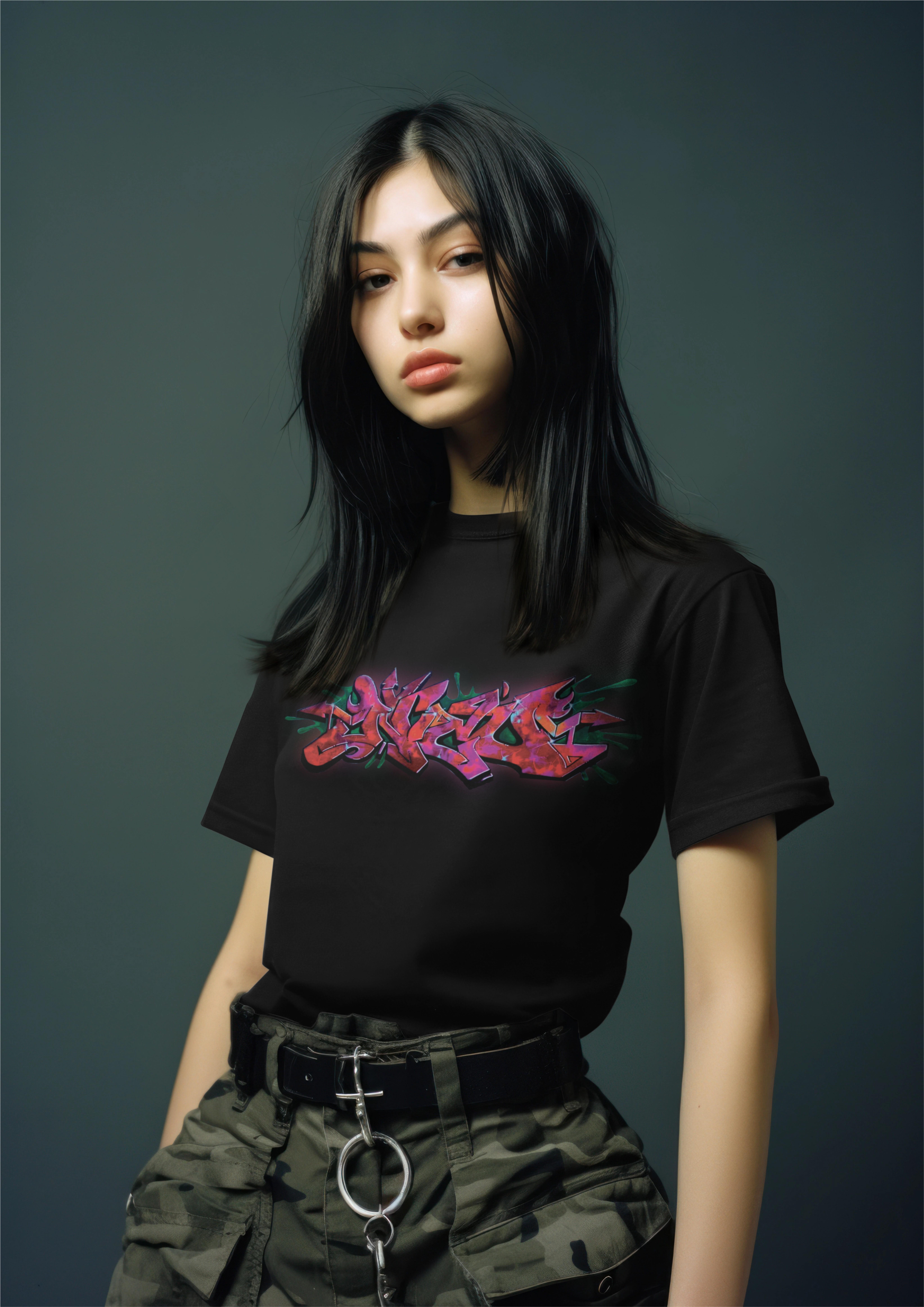 Graphic Print Black T-Shirt