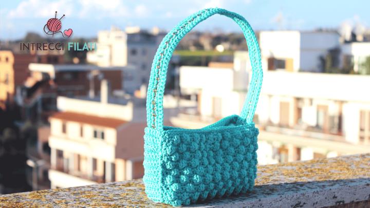 Borsa verde Tiffany con cordino