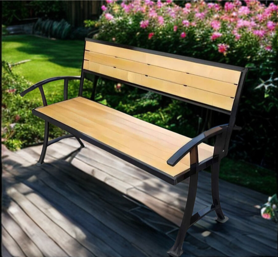 Banc de jardin en bois et metal 