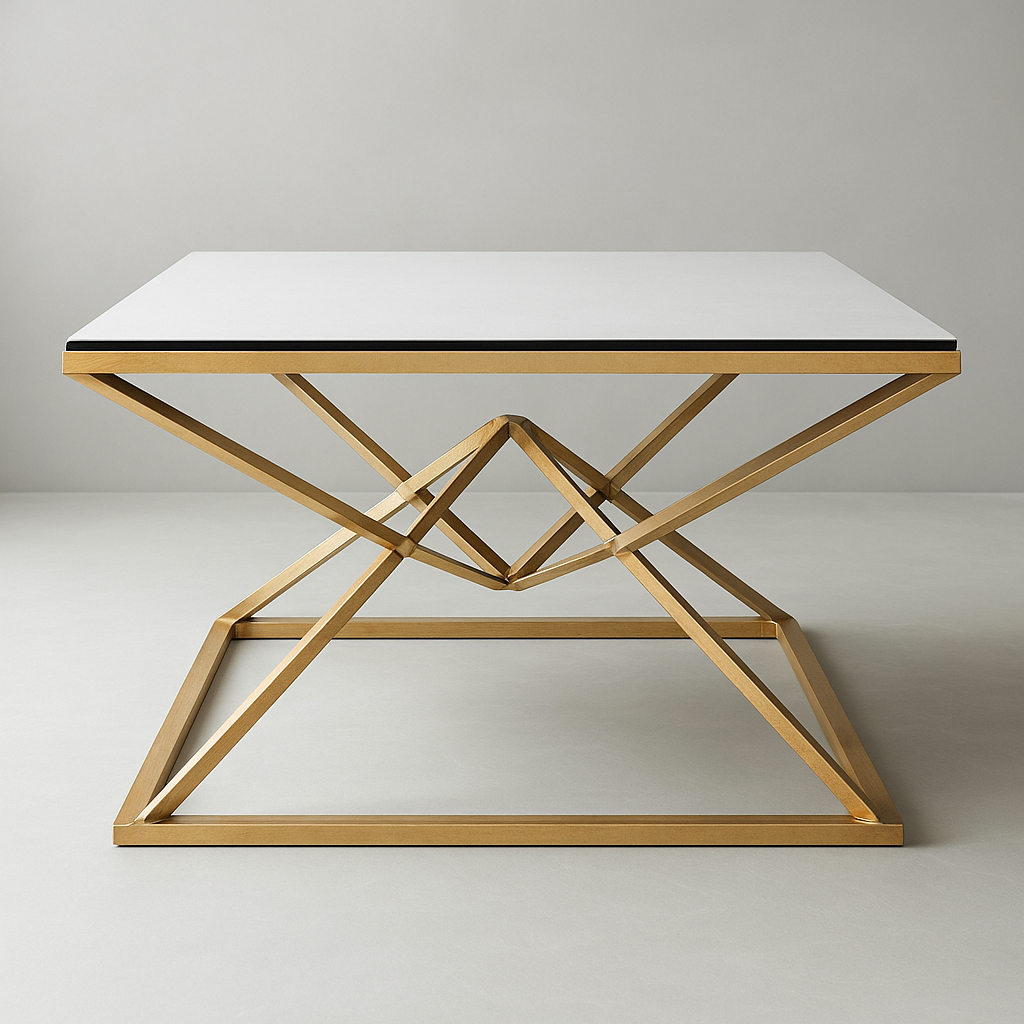 Table basse moderne avec plateau en marbre