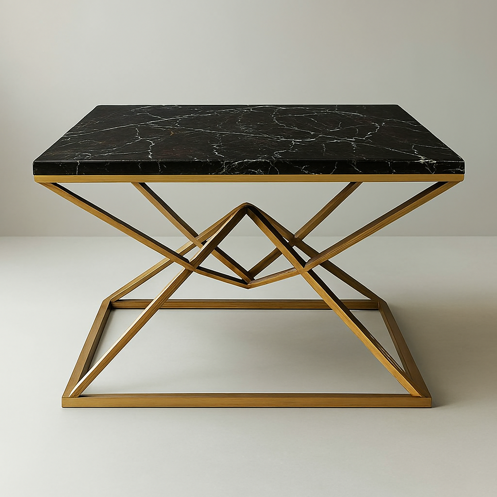 Table basse moderne avec plateau en marbre