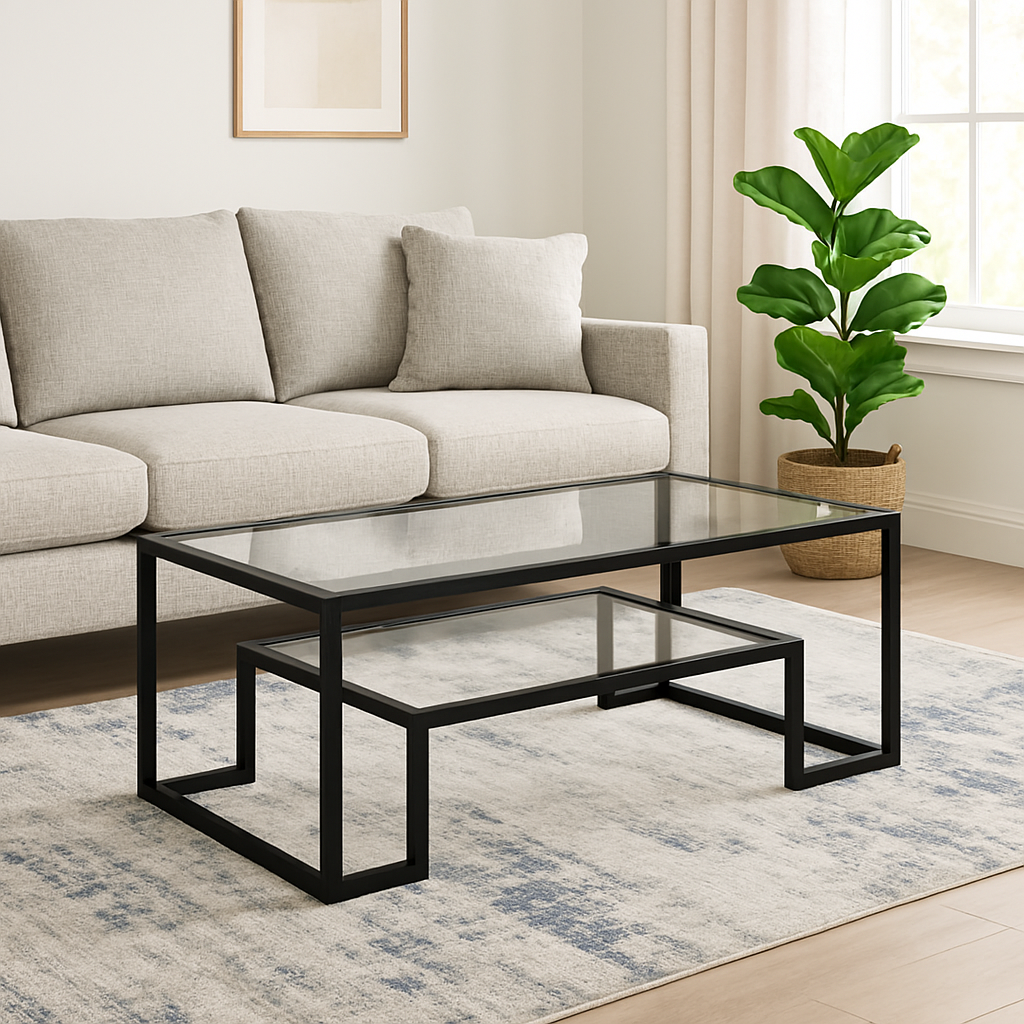 Table basse moderne en verre