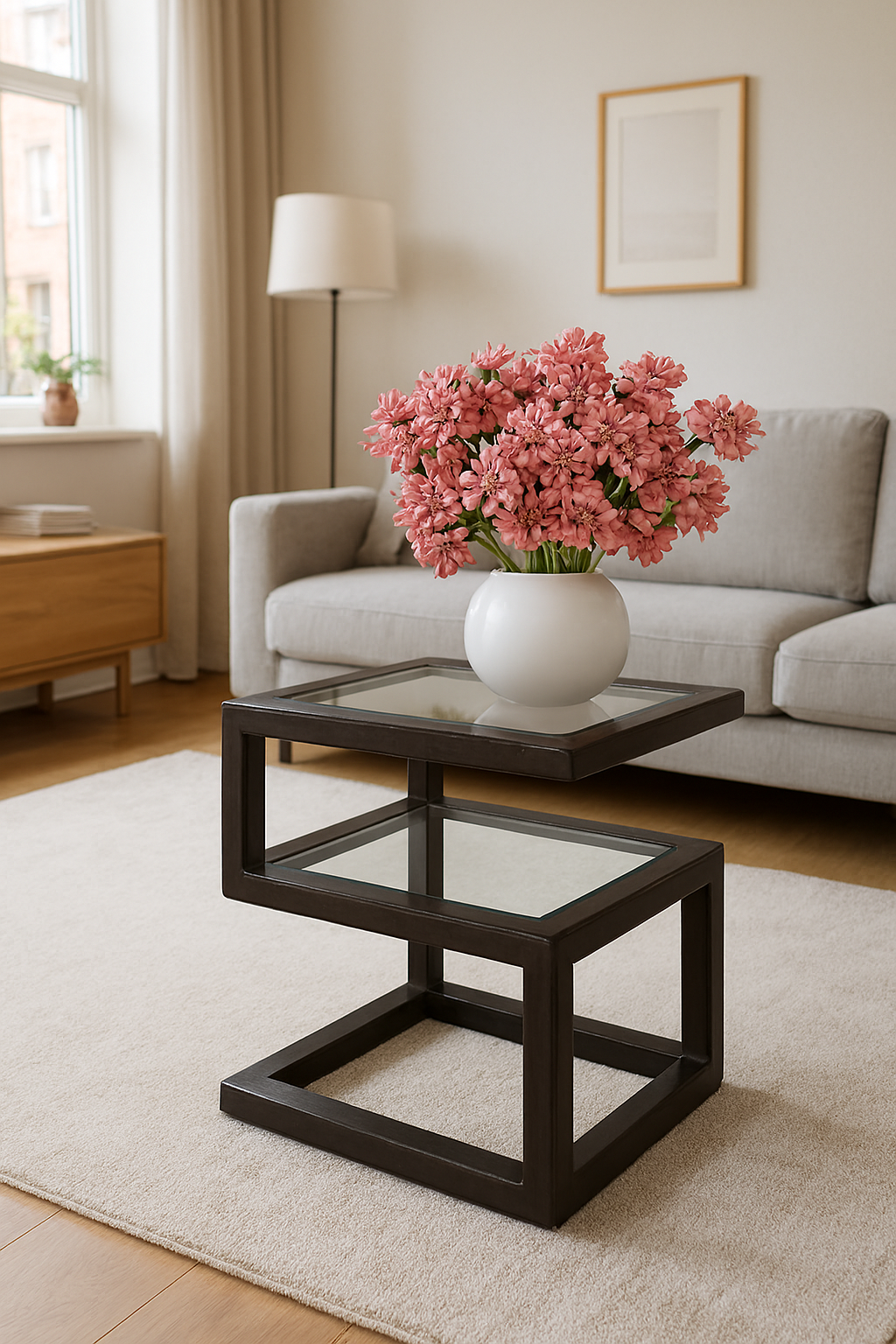 Table basse moderne en verre