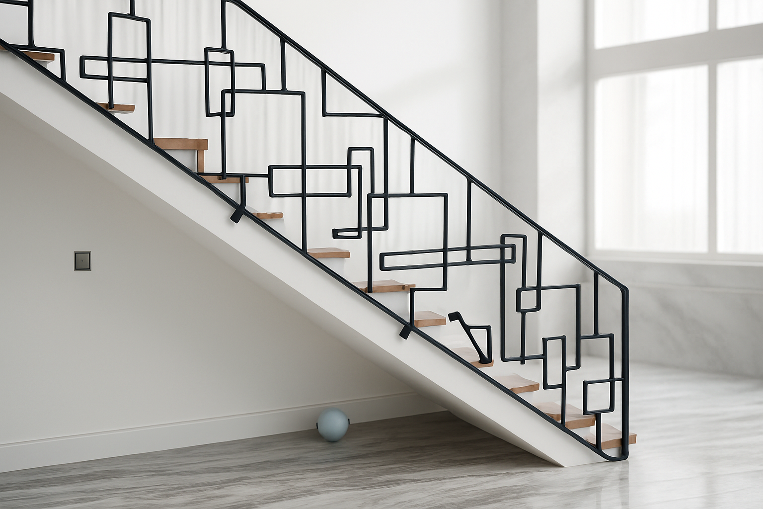 Rampe d'escalier géométrique moderne