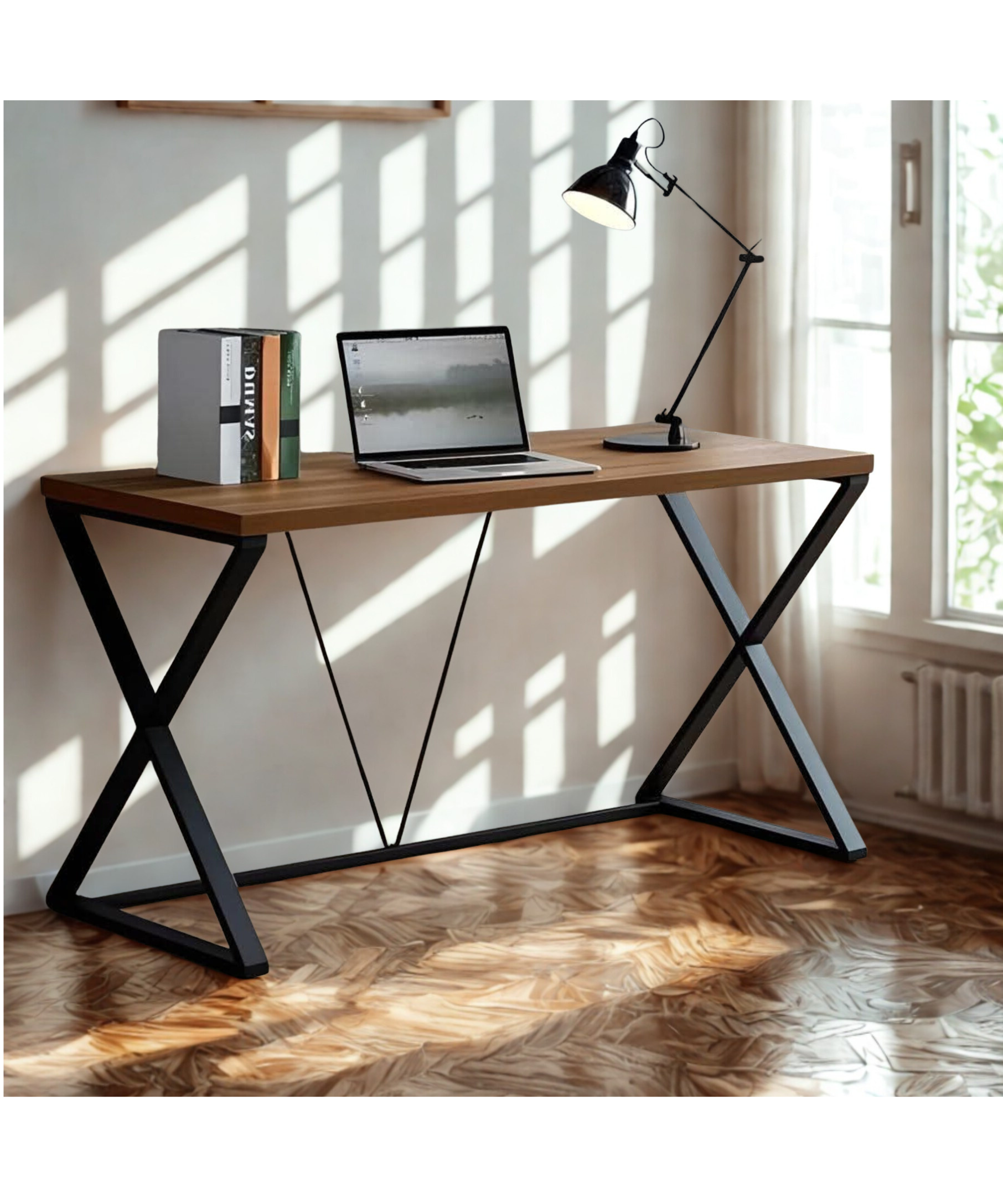 Bureau moderne en bois et métal