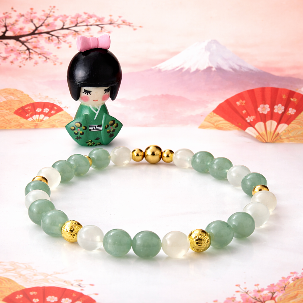 🎎 Bracelet Kokeshi verte