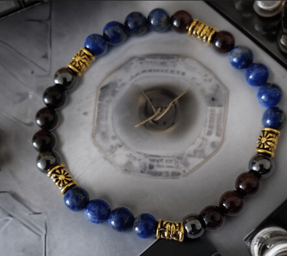 Bracelet Viktor Lapis Lazuli, Grenat & Hématite