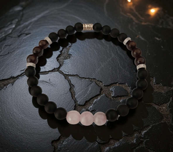 Bracelet Yuji Onyx, Grenat & Kunzite jujutsu kaisen