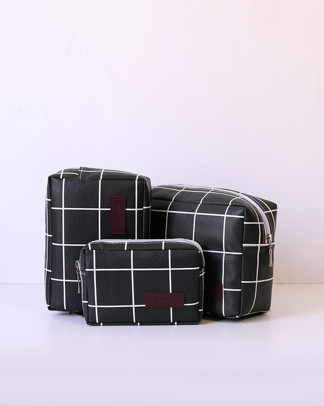 Kit Necessaires (preta xadrez)