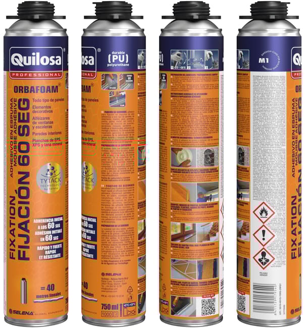 ESPUMA DE POLIURETANO QUILOSA FIJACION 60S 750ml