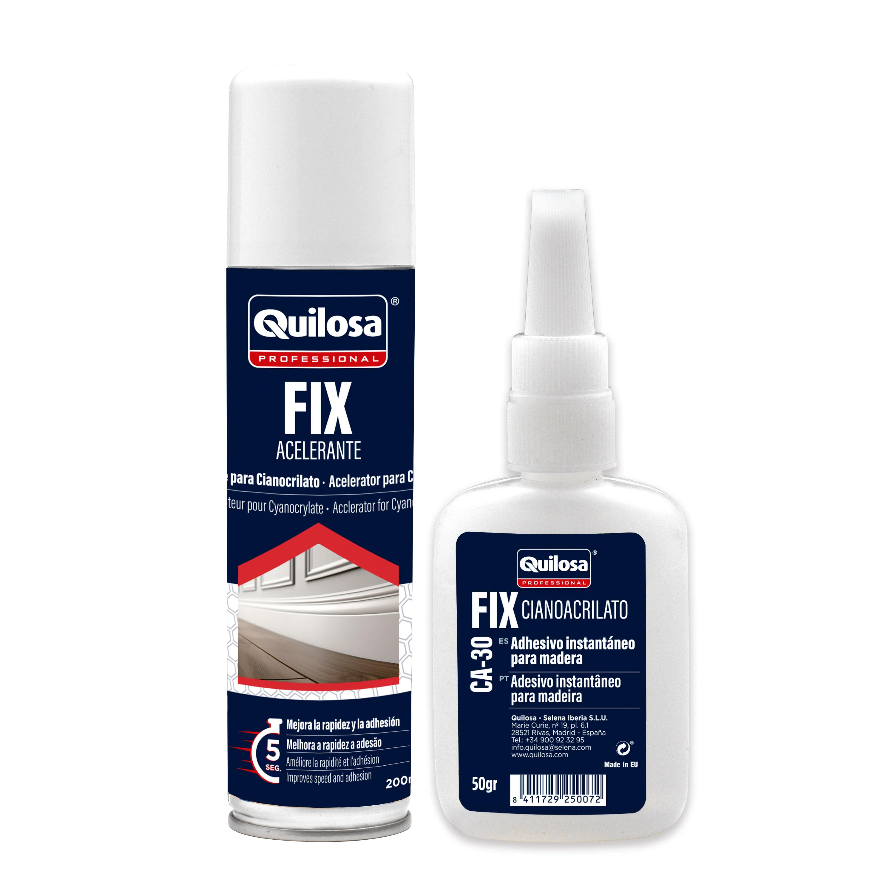 KIT ADHESIVO FIX 50 gr QUILOSA + ACELERANTE 200ml