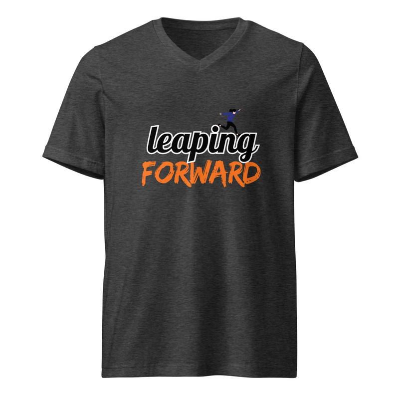 Unisex Short Sleeve V-Neck T-Shirt  - Leaping Forward