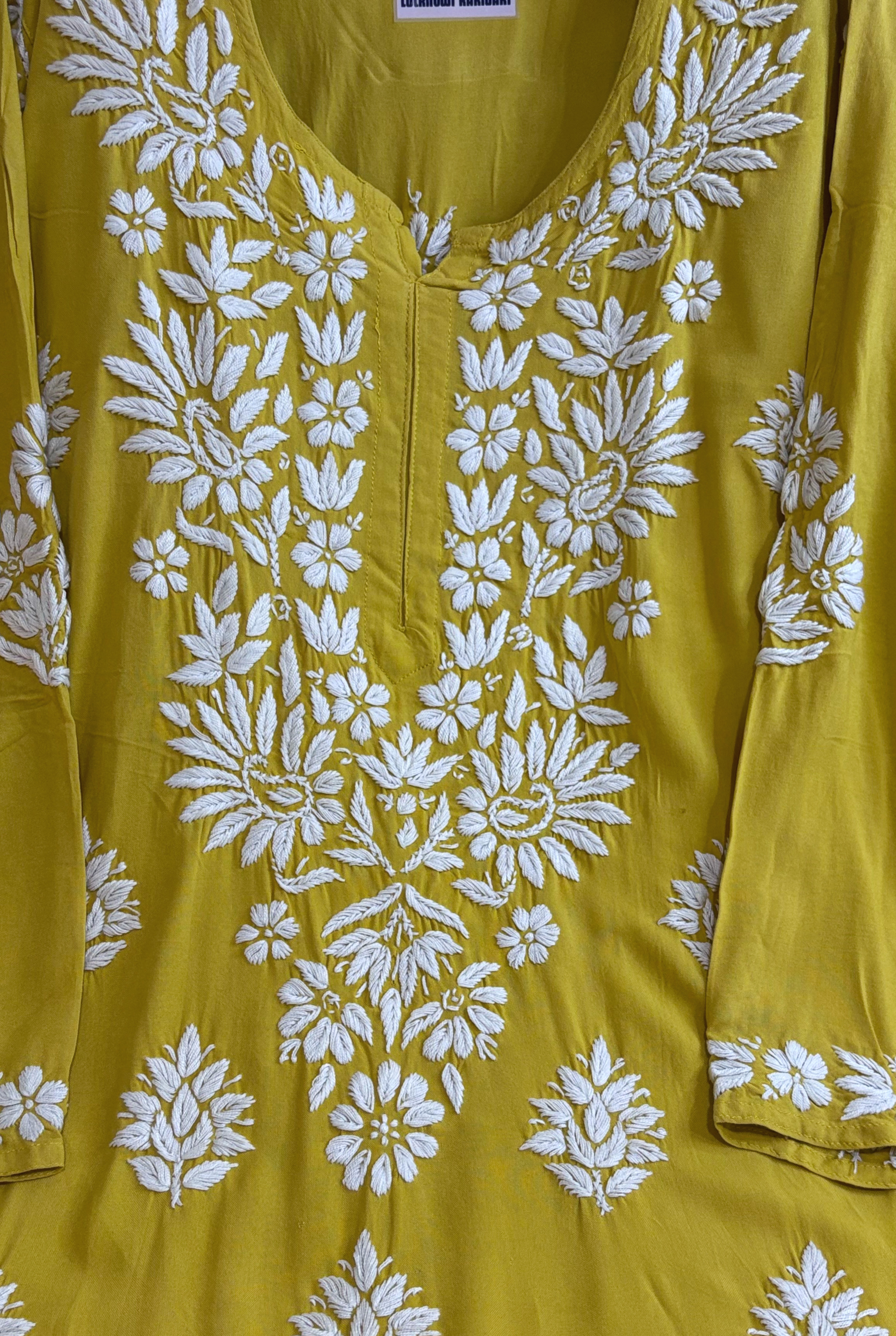 Shiza Rayon- Musturd Kurti with Pant Set