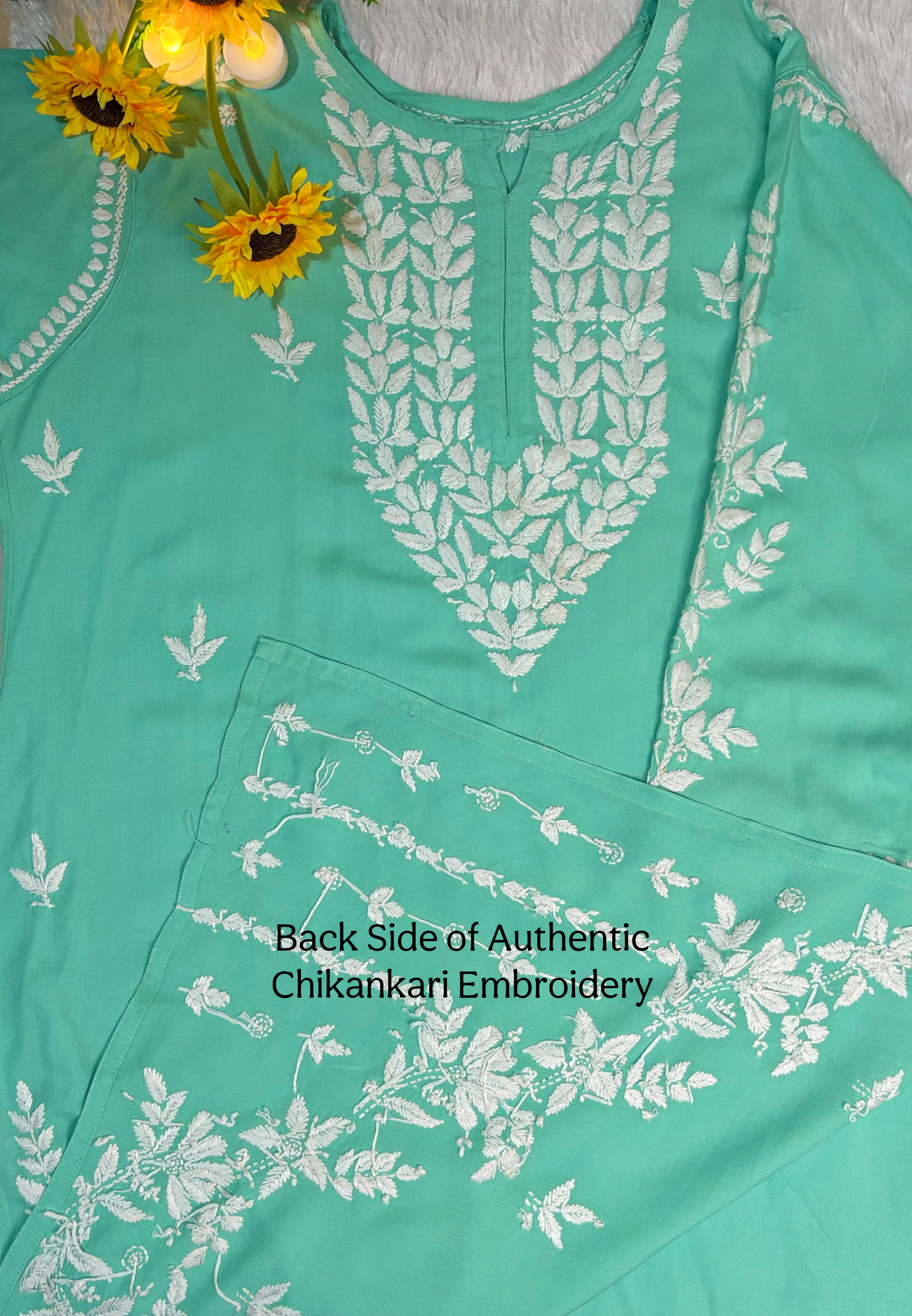 Mayra Rayon -Pistachio Kurti with Pant Set