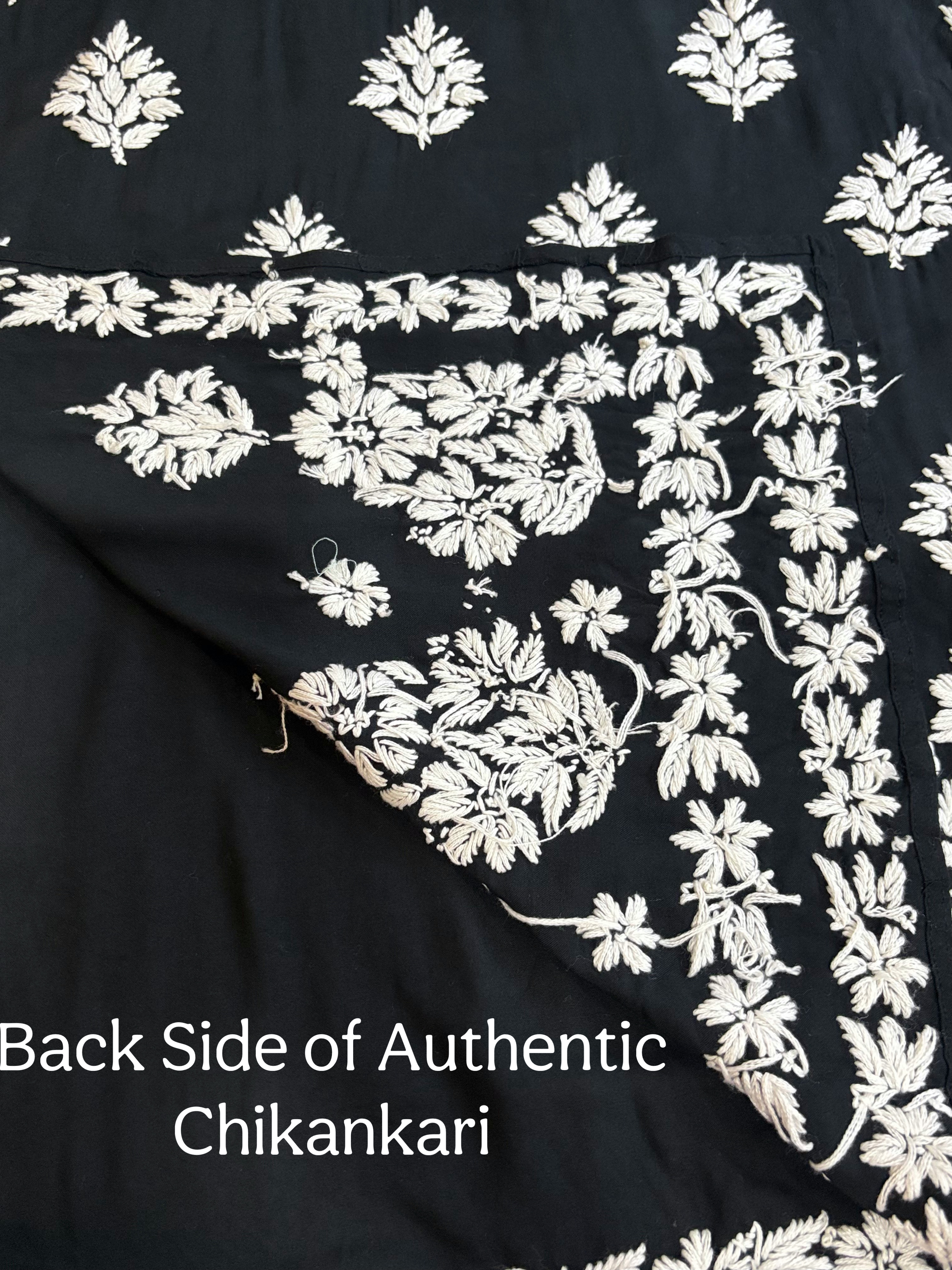 Shiza Rayon- Black Kurti with Pant Set