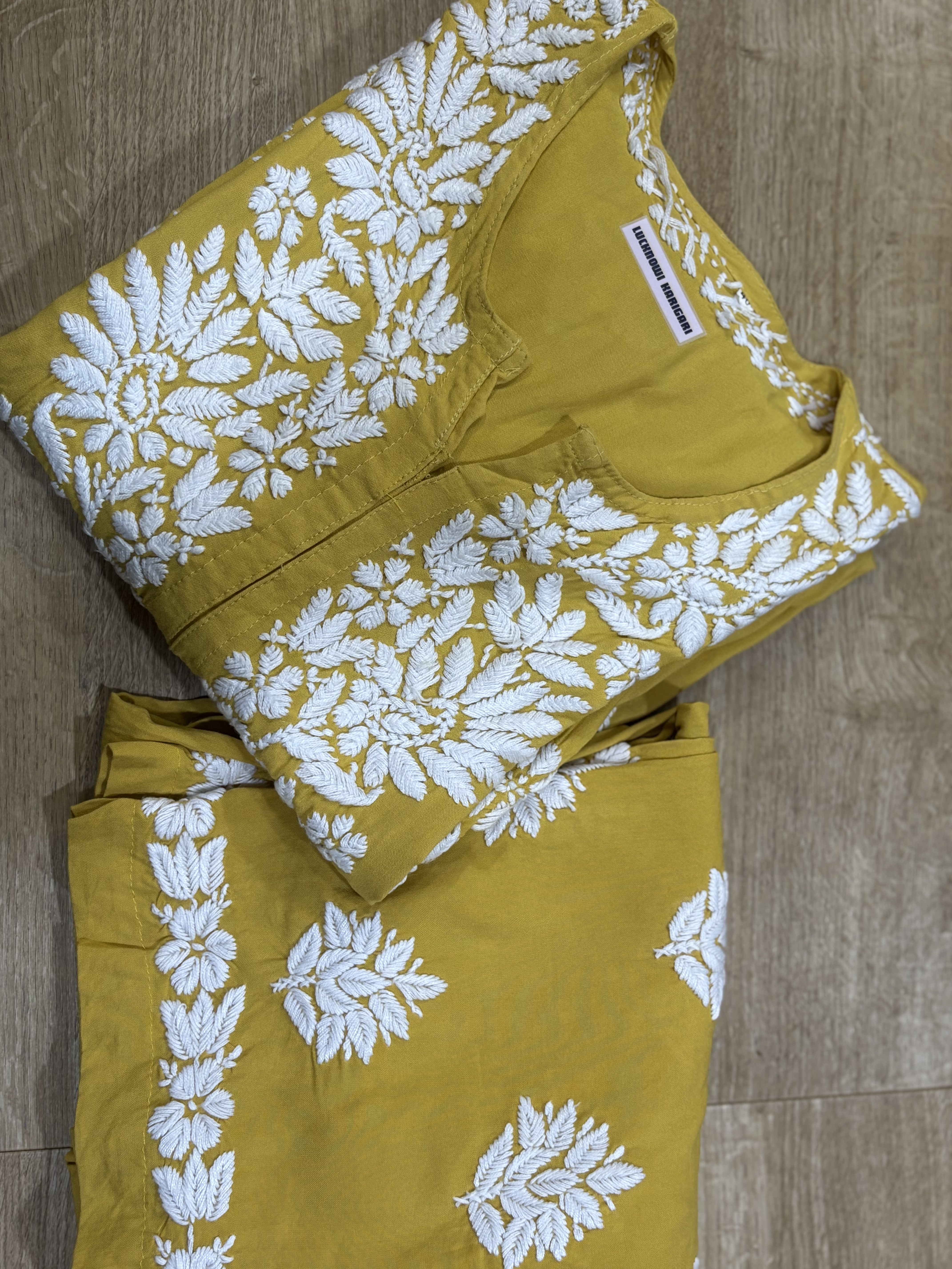 Shiza Rayon- Musturd Kurti with Pant Set