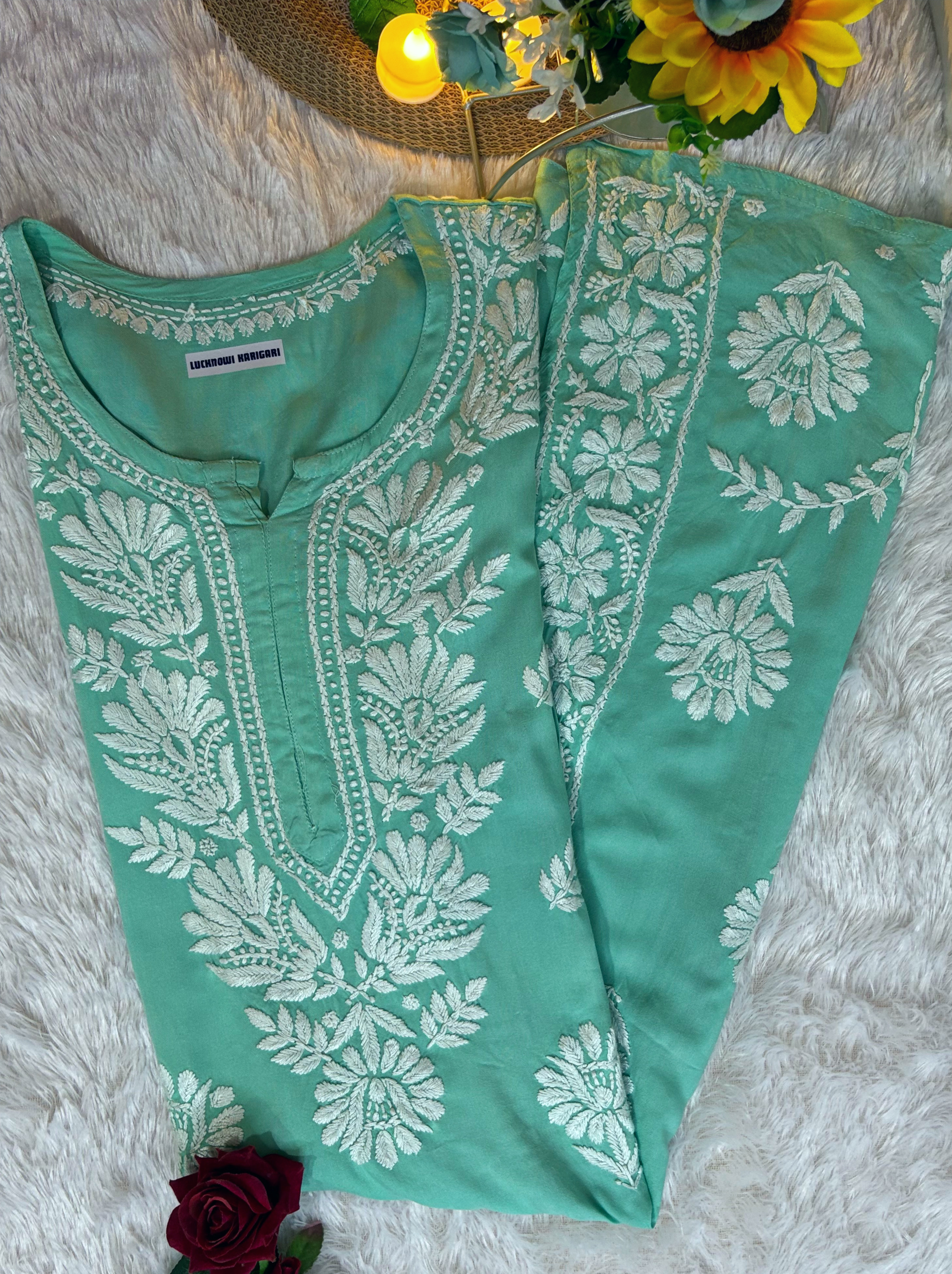 Insia Rayon -Pistachio Kurti
