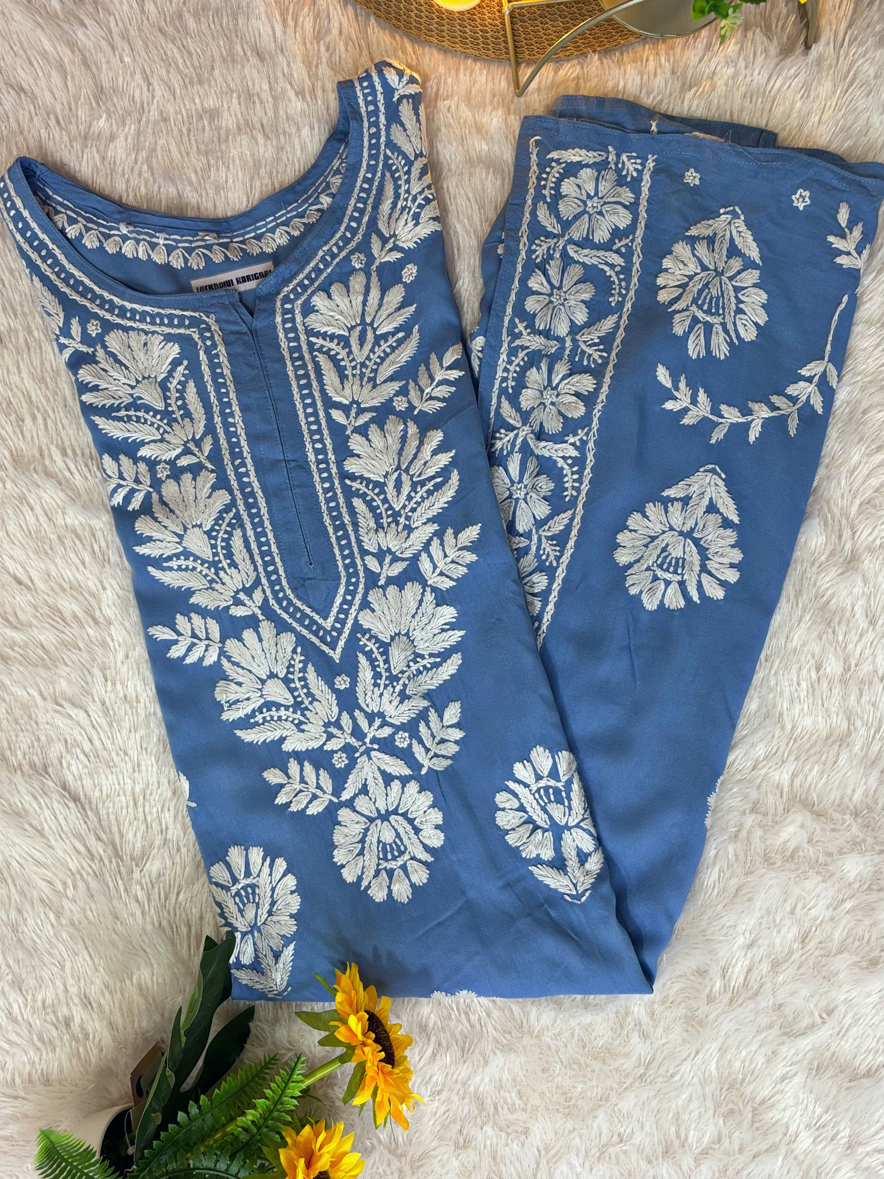 Insia Rayon- Powder Blue Kurti