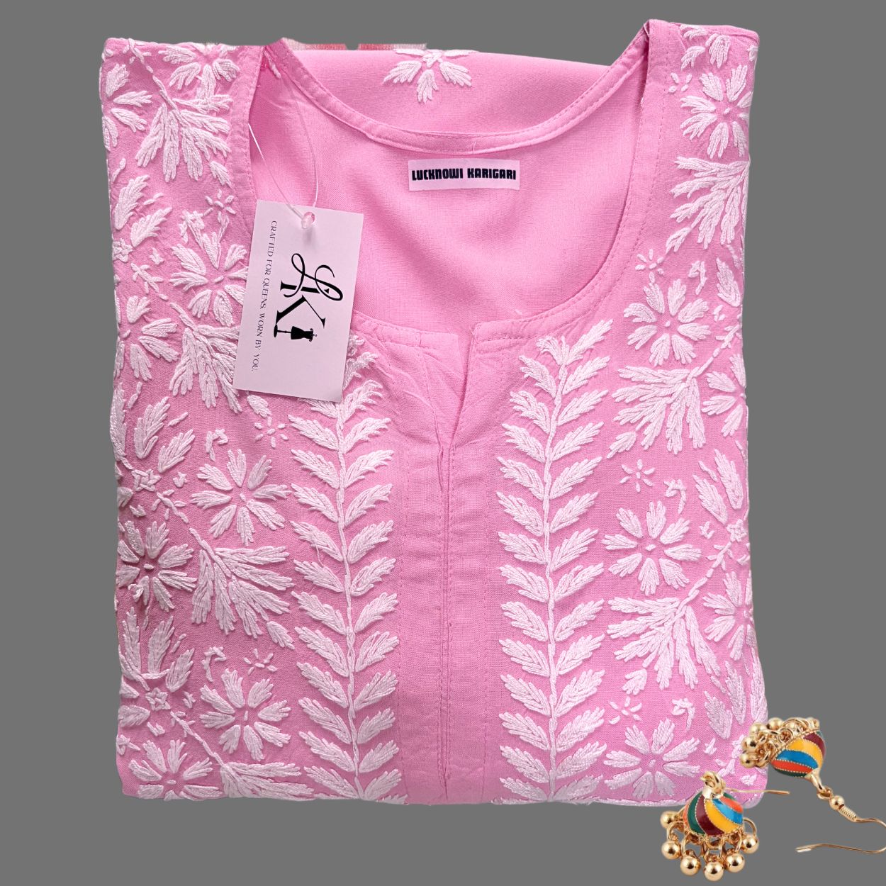 Lina Rayon-Baby Pink Kurti
