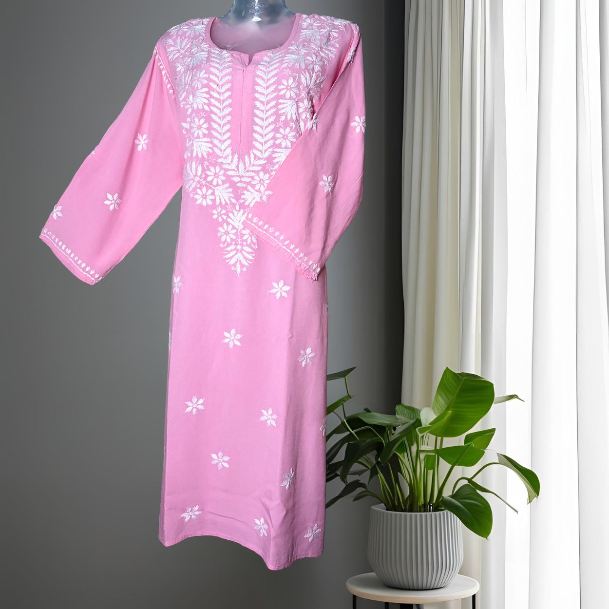 Lina Rayon-Baby Pink Kurti