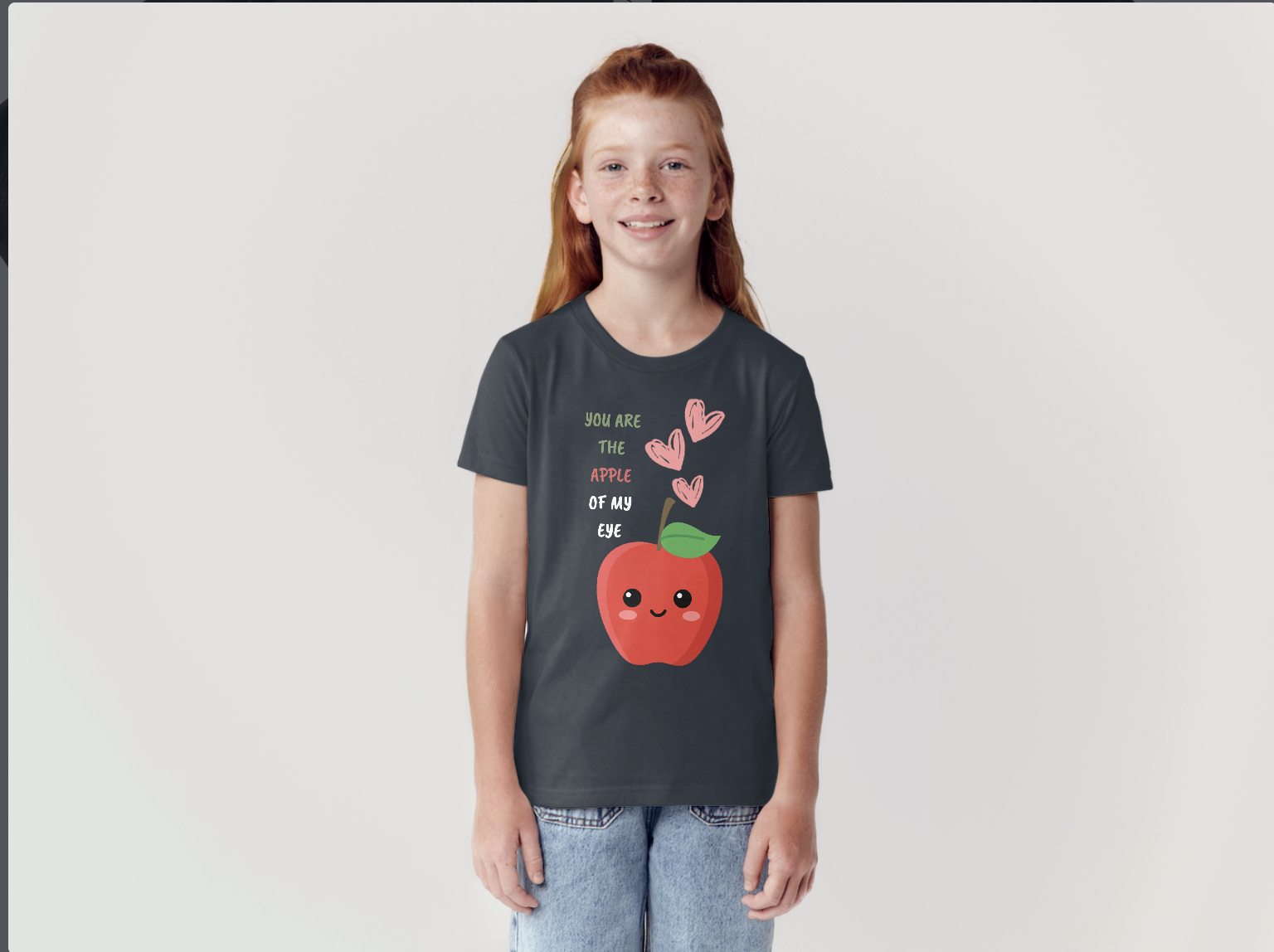 Cute Apple Graphic Kids T-Shirt
