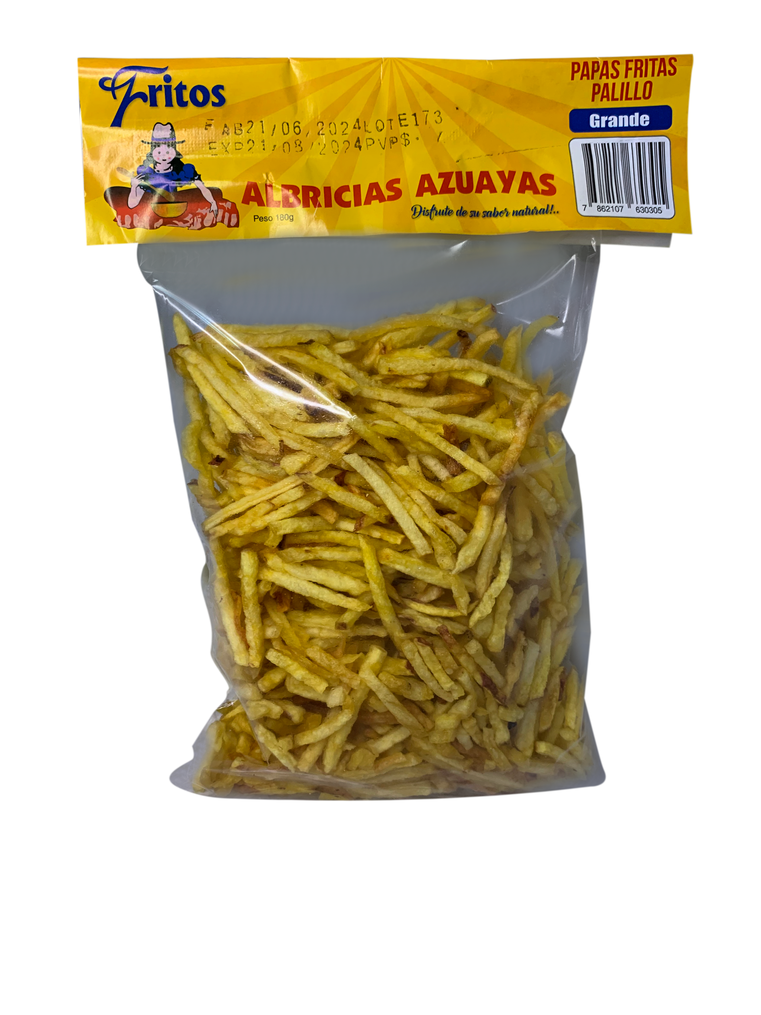 Papas Palillo Naturales Grande