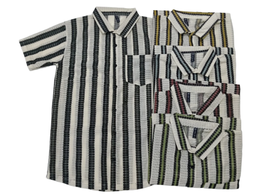 Striped Cotton Short Sleeve Shirts