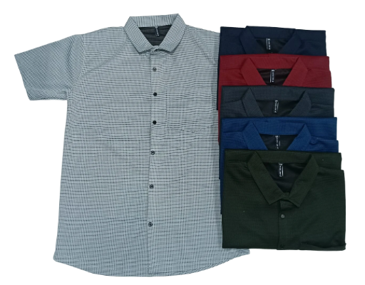 Men's Casual Button-Up Micro-Patterned Shirts