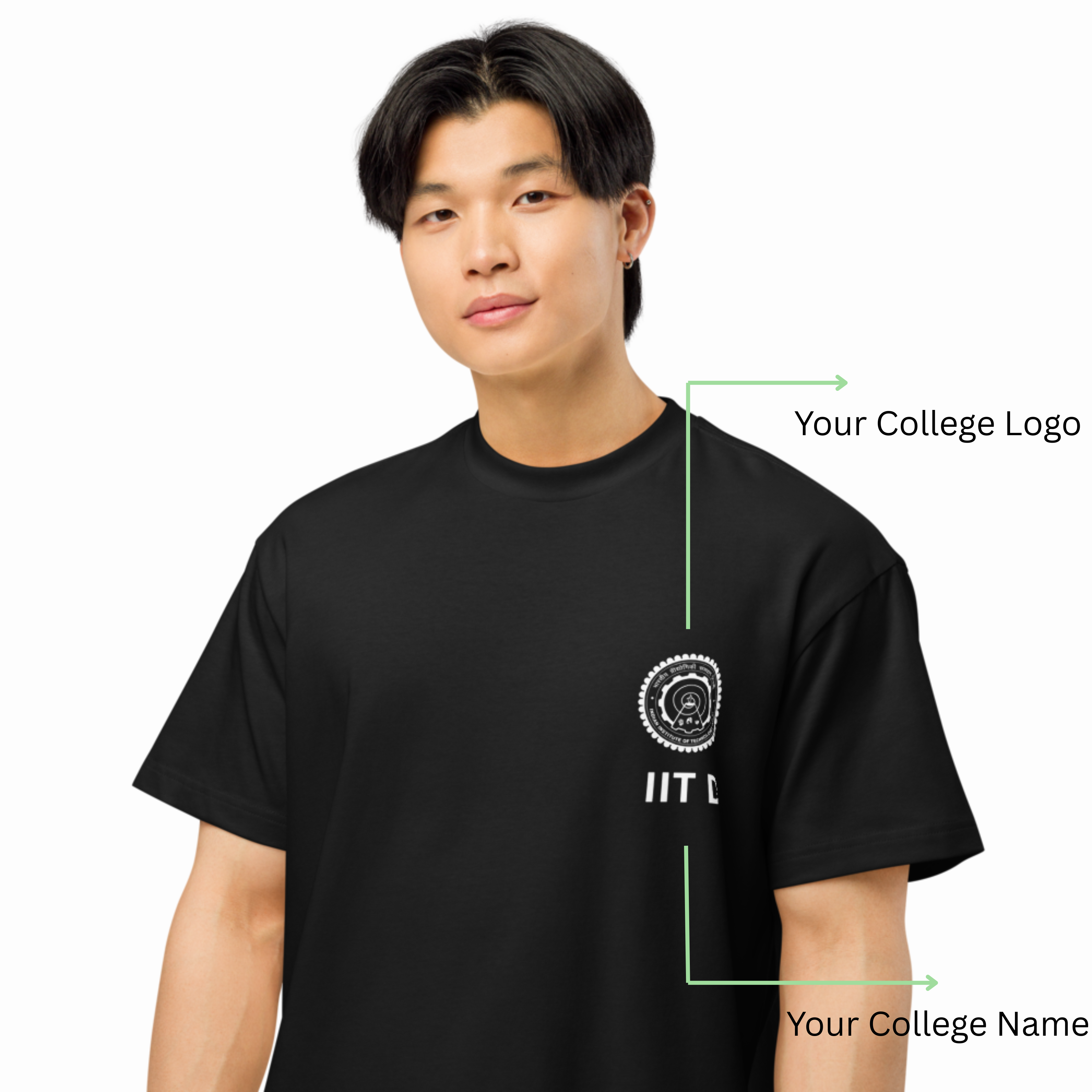 Custom College Logo cotton half sleeves T-Shirts
