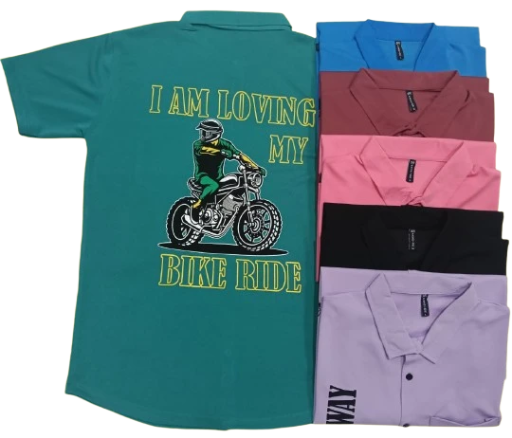 Colorful Bike Ride Printed Polo Shirts 