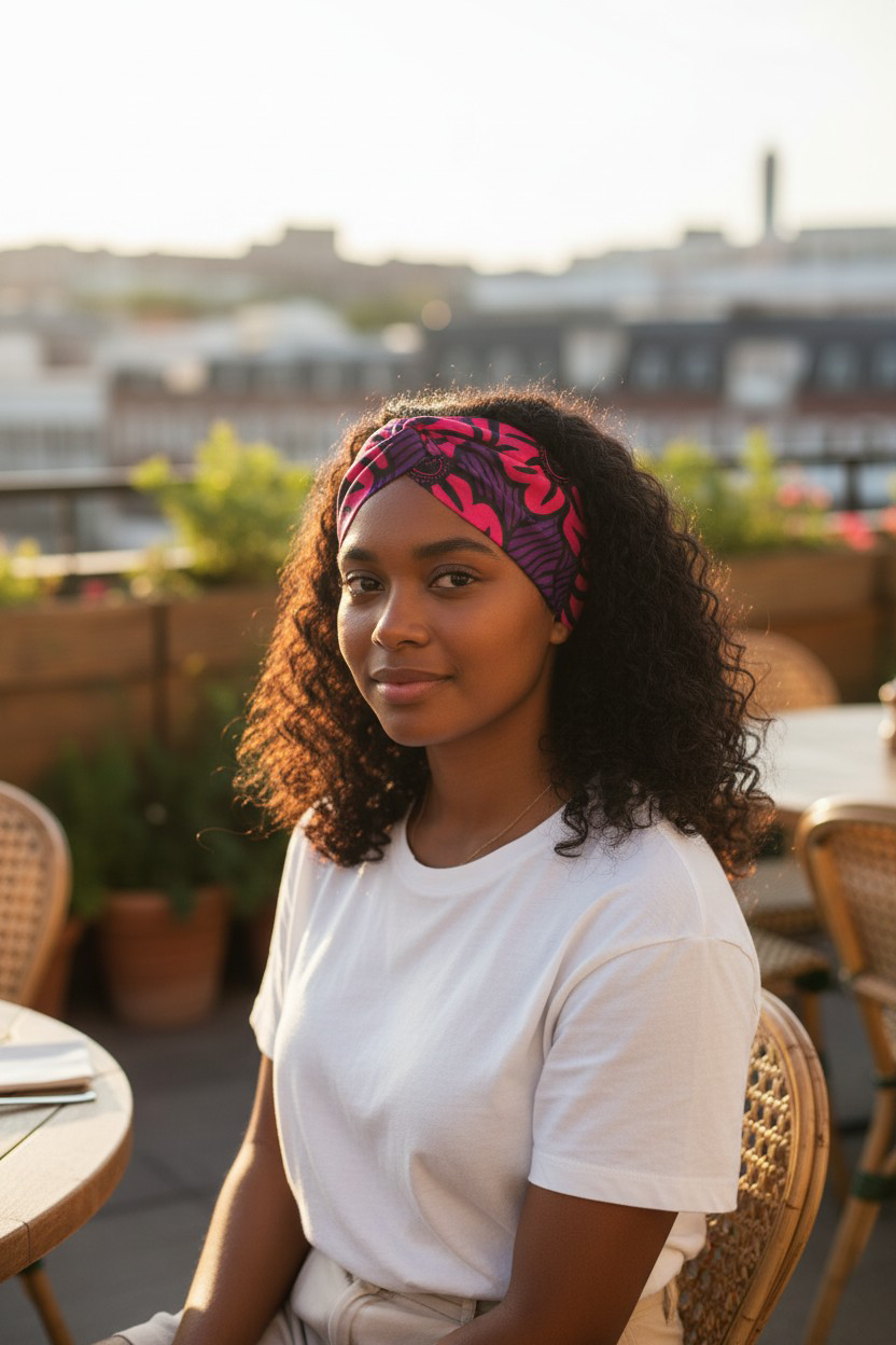 Headband Fleurs de Mariage - Rose & Violet