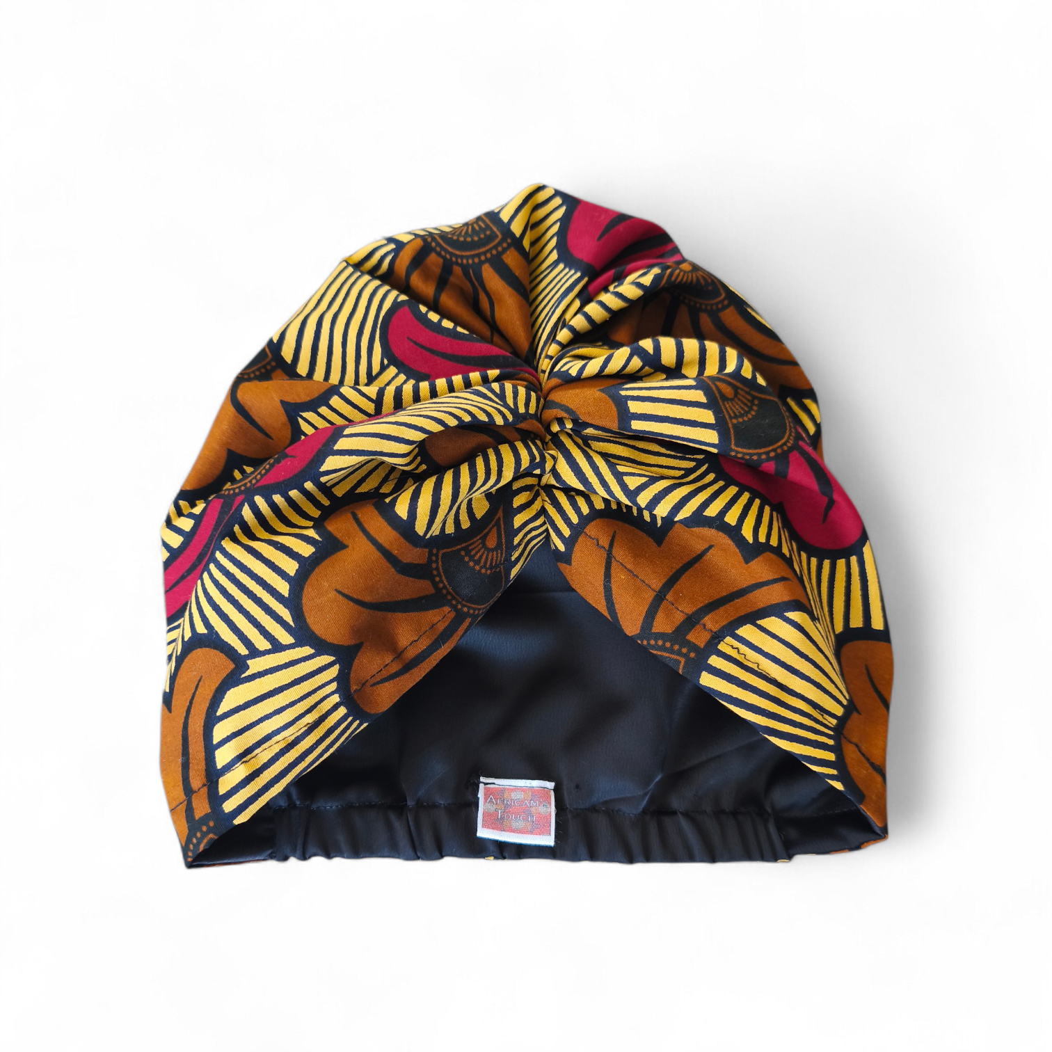 Bonnet turban Fleurs de mariage - Bordeaux & Marron