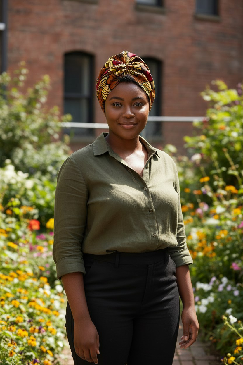 Bonnet turban Fleurs de mariage - Bordeaux & Marron