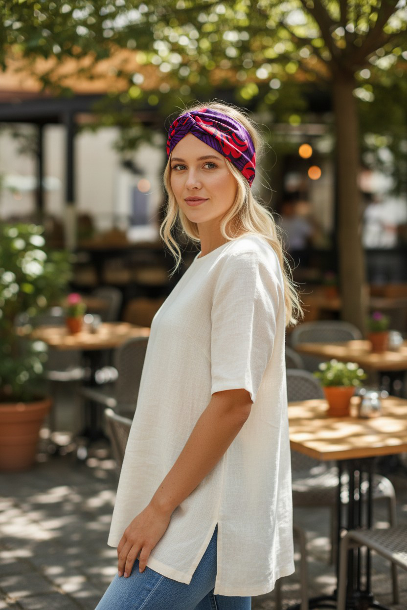 Headband Fleurs de Mariage - Rose & Violet