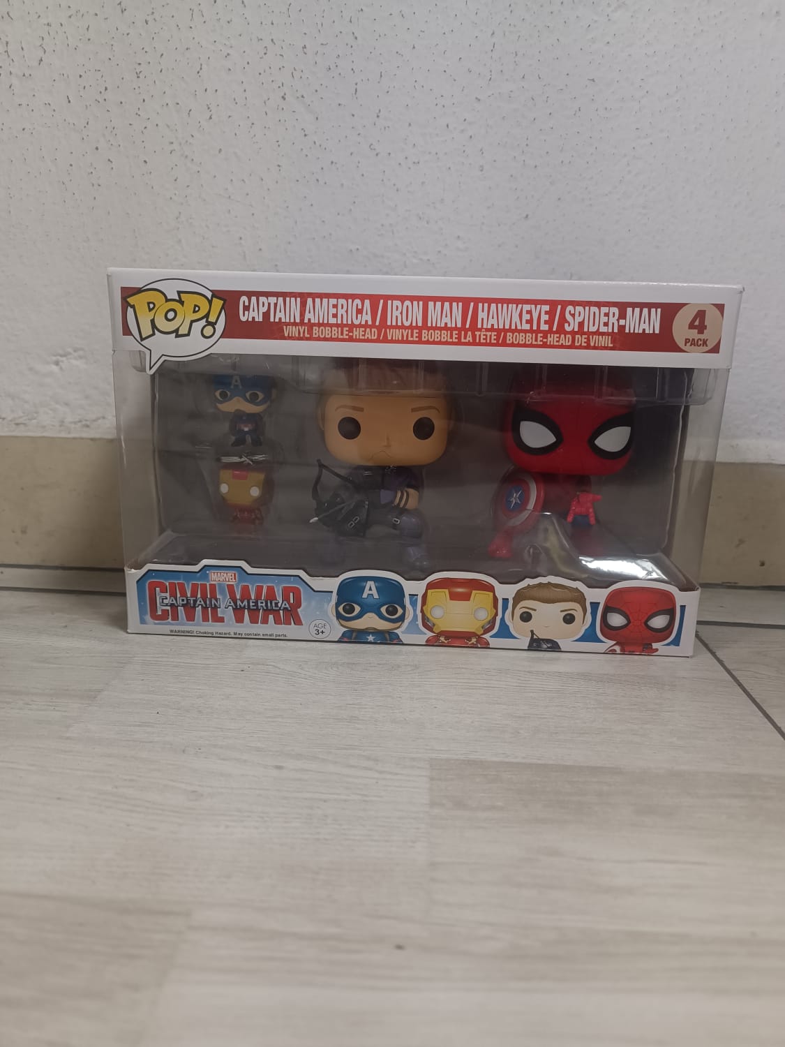 Funko Pop! Marvel: Civil War - Captain America, Iron Man, Hawkeye, Spider-Man