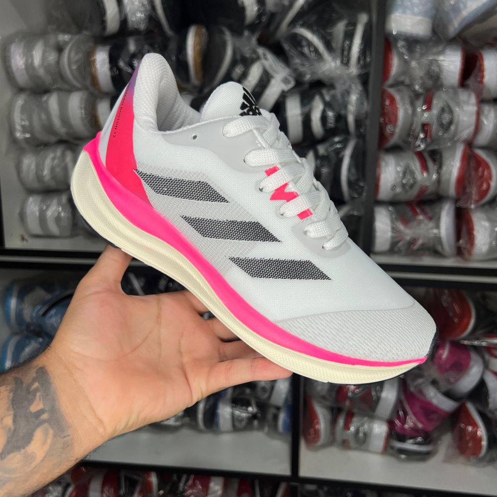 Tênis adidas branco e rosa
