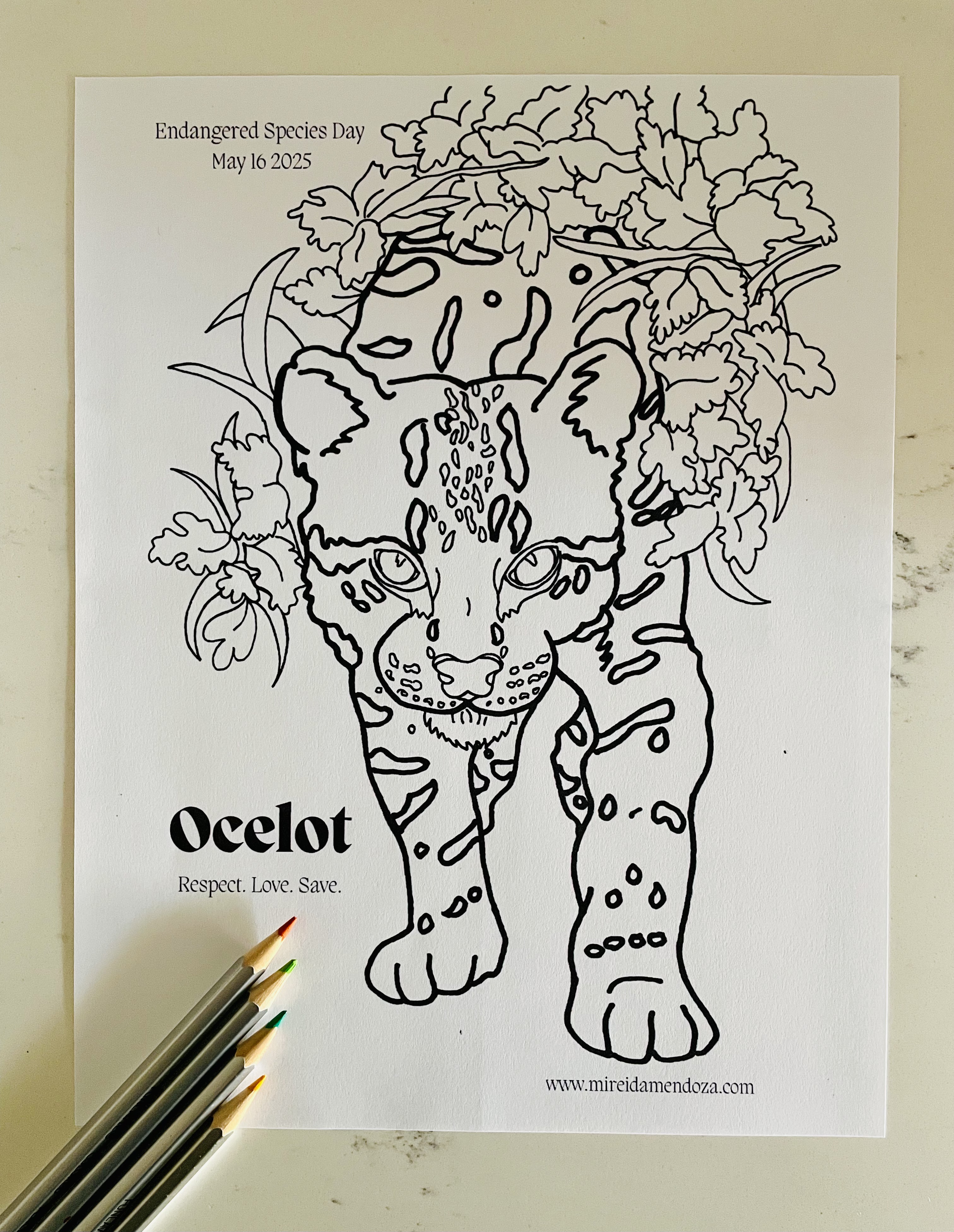 Endangered Species Day 2025 Coloring Page - Digital Download