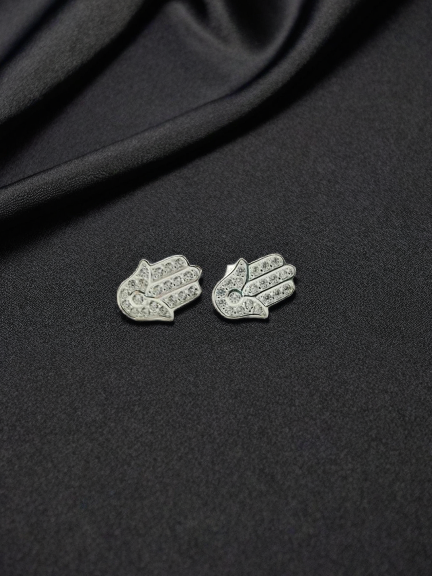 Aretes mano de Fátima con cristales