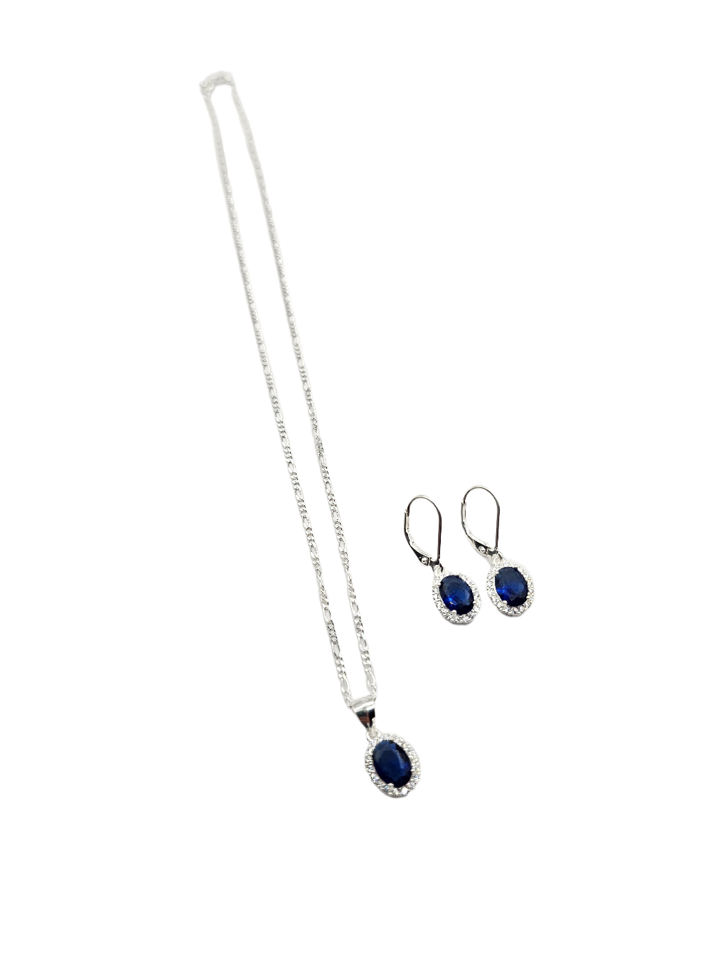 Collar de plata con zafiro azul