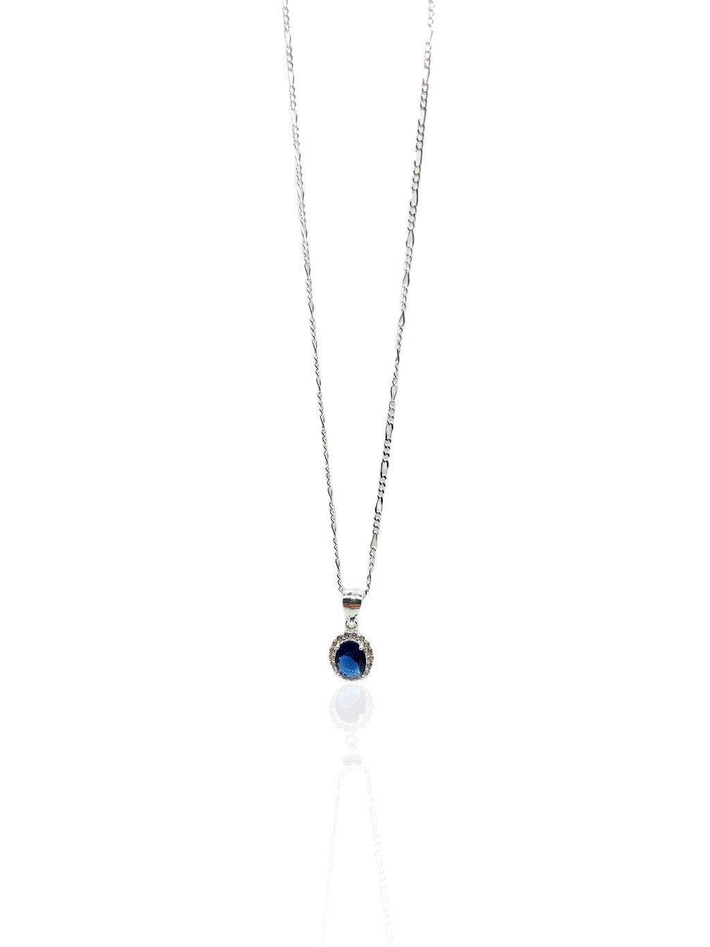 Collar de plata con zafiro azul