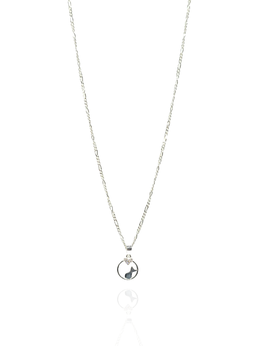 Collar de plata con dije de gato