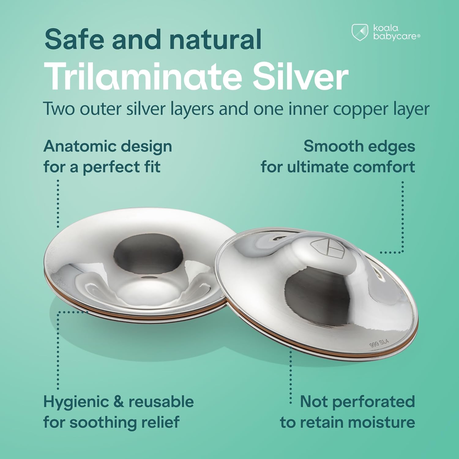 Koala Babycare The Original Silver Nursing Cups