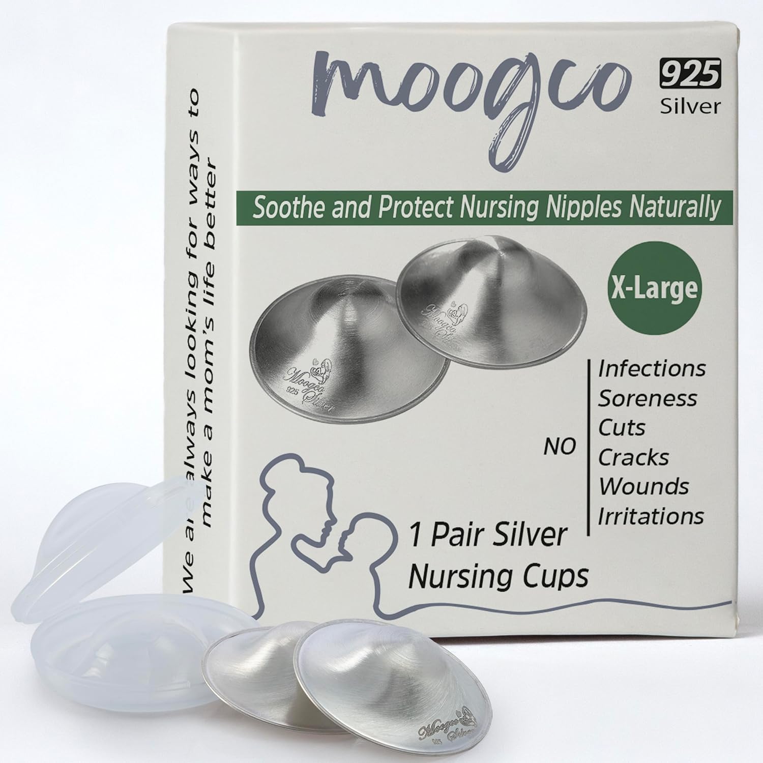 Moogco The Original Silver Nursing Cups