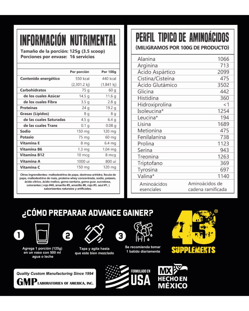 Advance Gainer – 43 Supplements