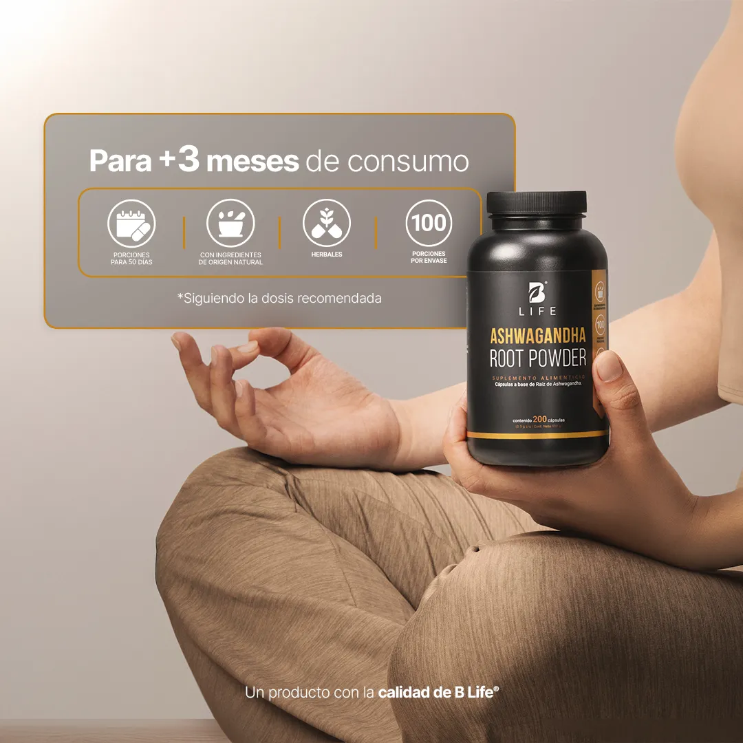 Ashwagandha Root Powder B Life® – Relajación y enfoque natural
